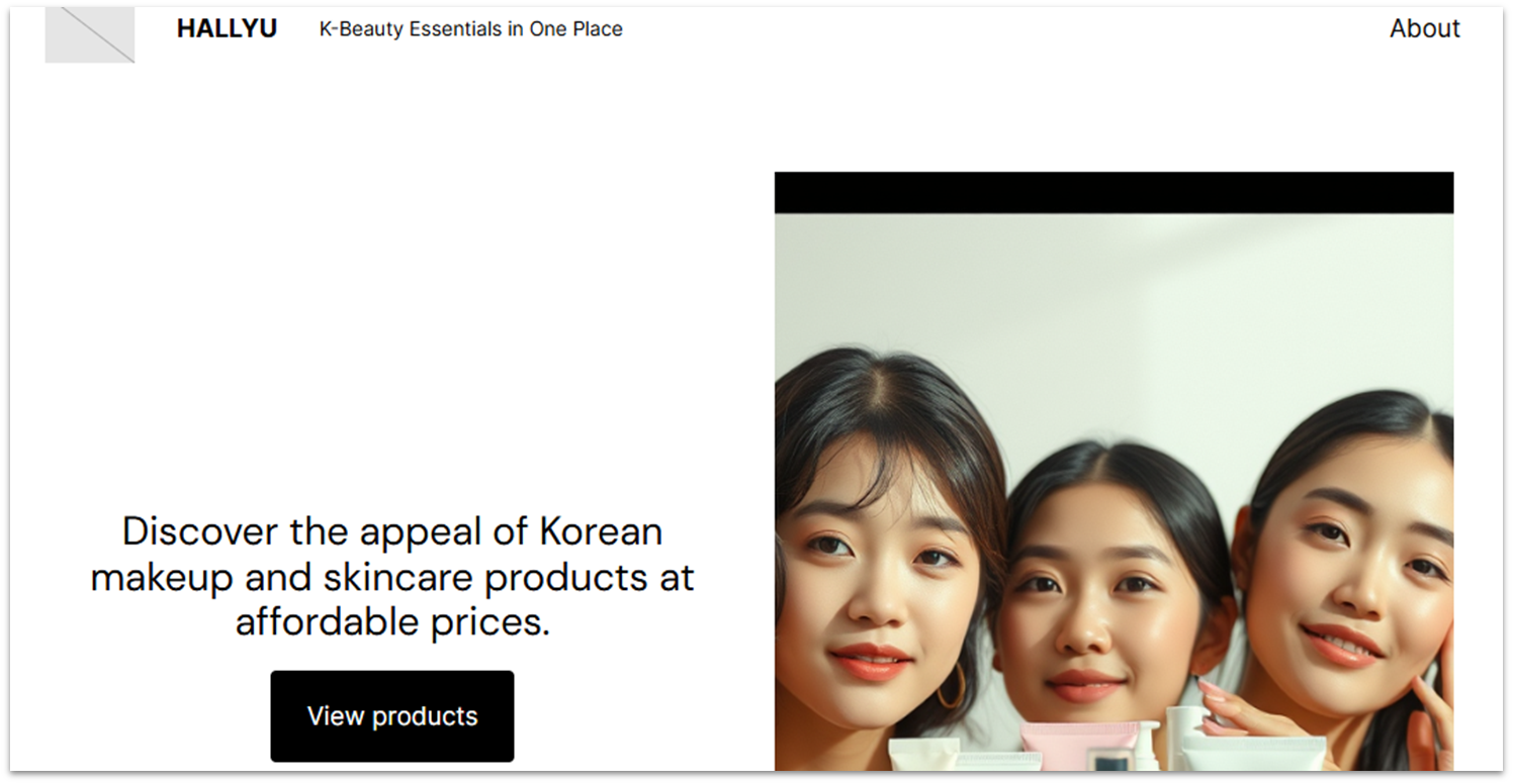 WordPress.com example online store homepage showing a header image and a short description