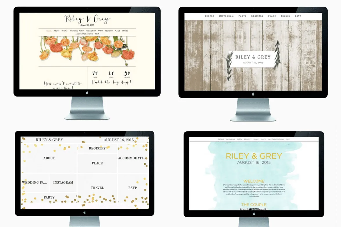 Riley & Grey Wedding Website templates