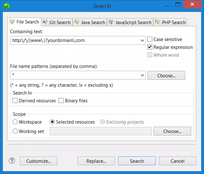 Search in Files Tool