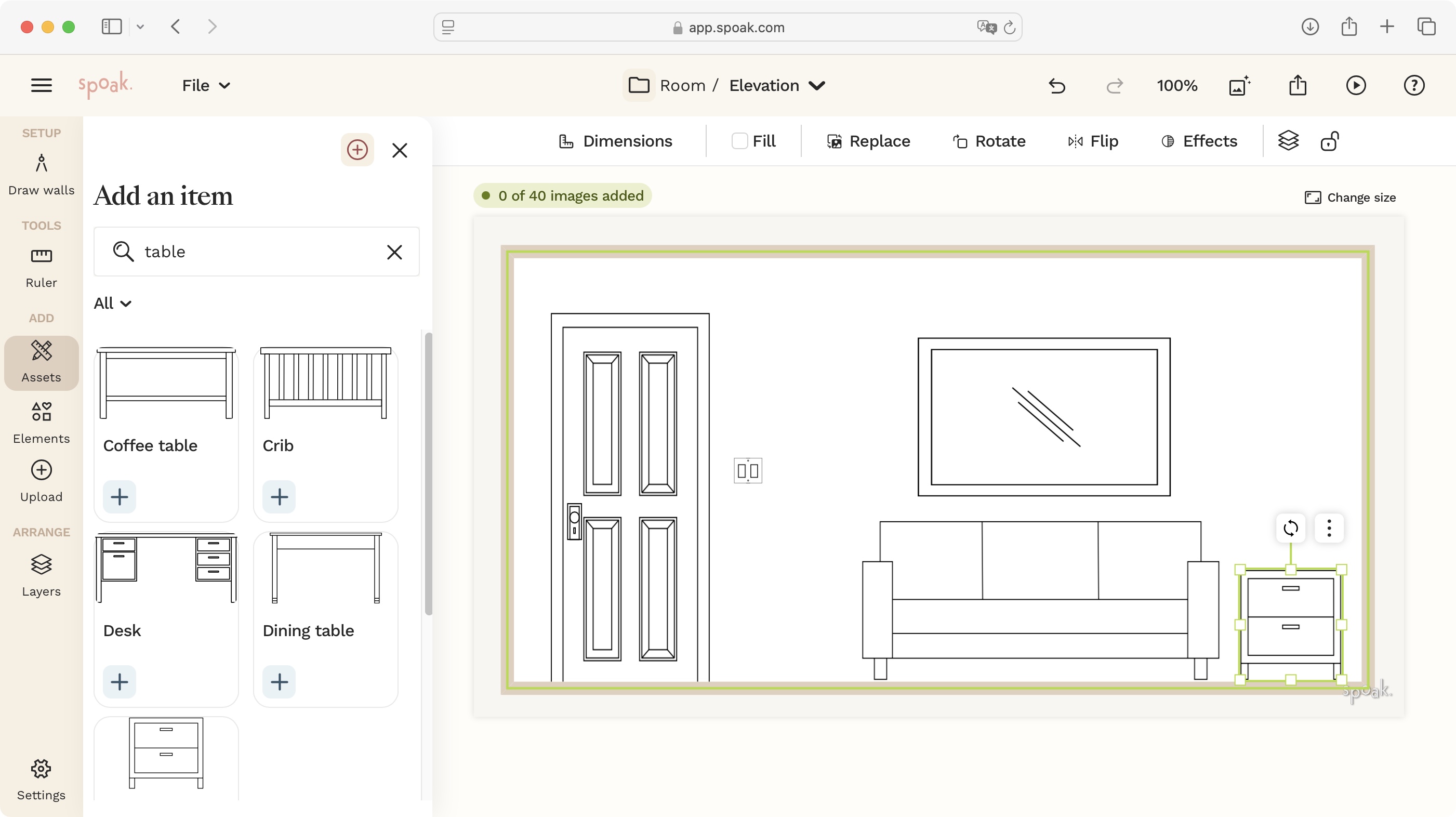 Home design tool Spoak during our review