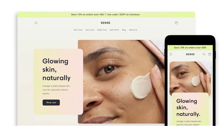 A screenshot of the Sense theme layout