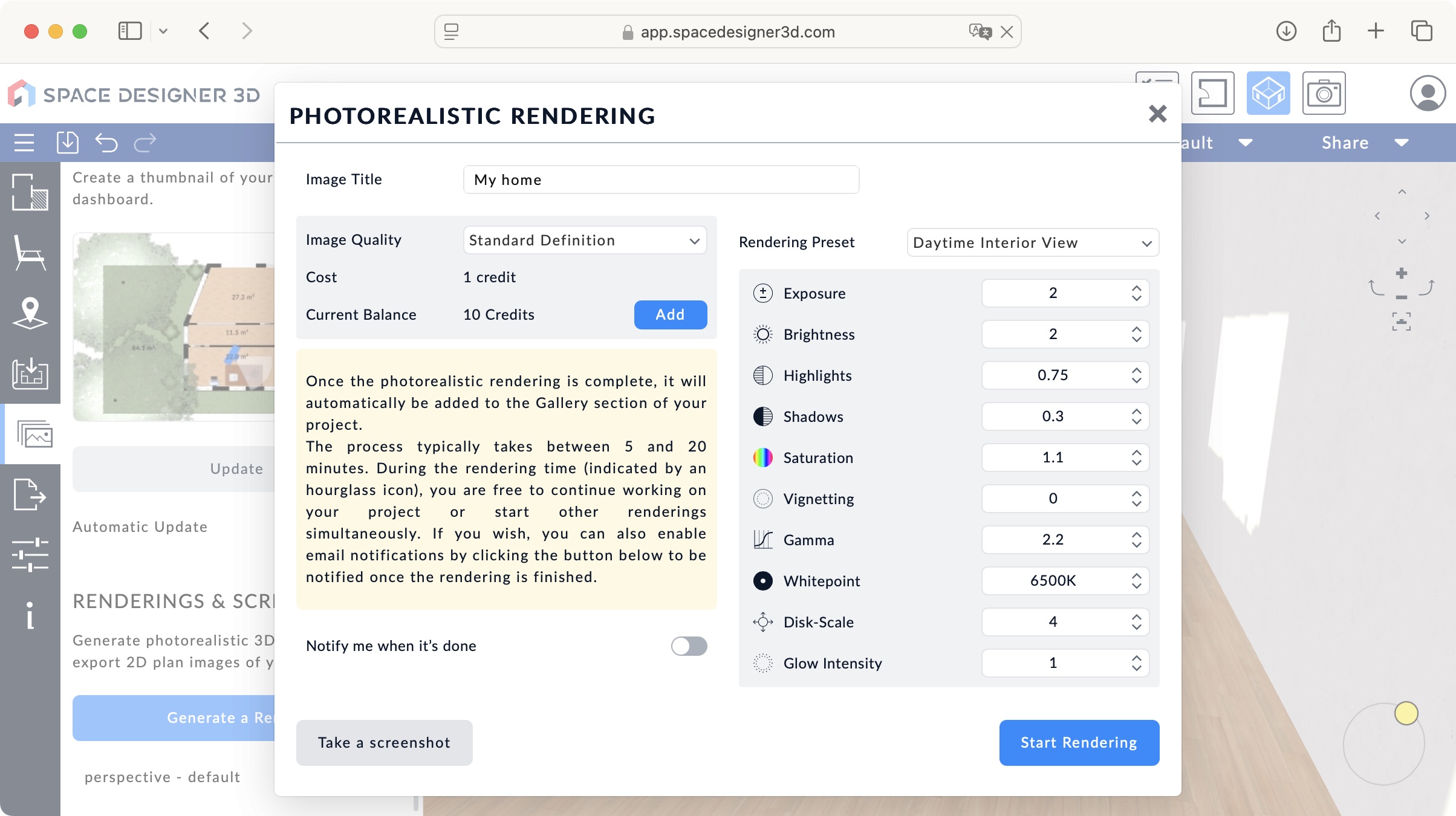 Space Designer 3D design software during our review