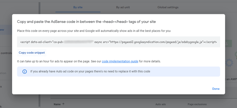Copy Code Snippet - How to Place Ads in WordPress