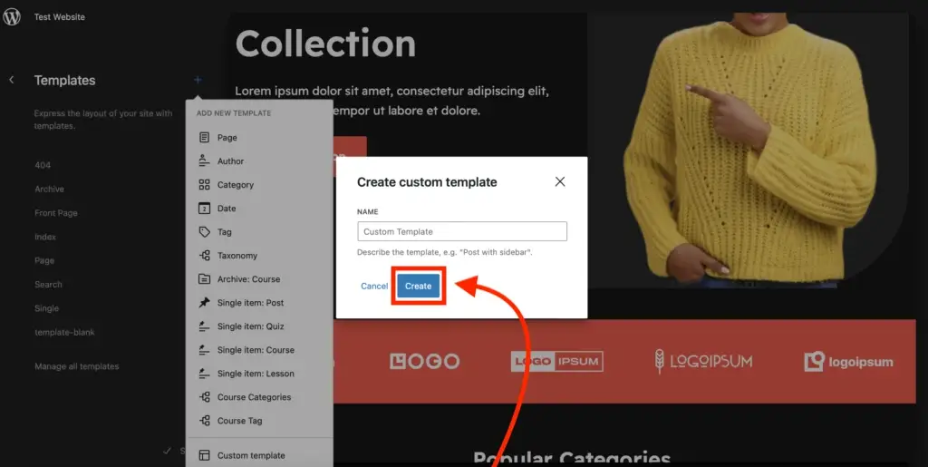 Create a custom template
