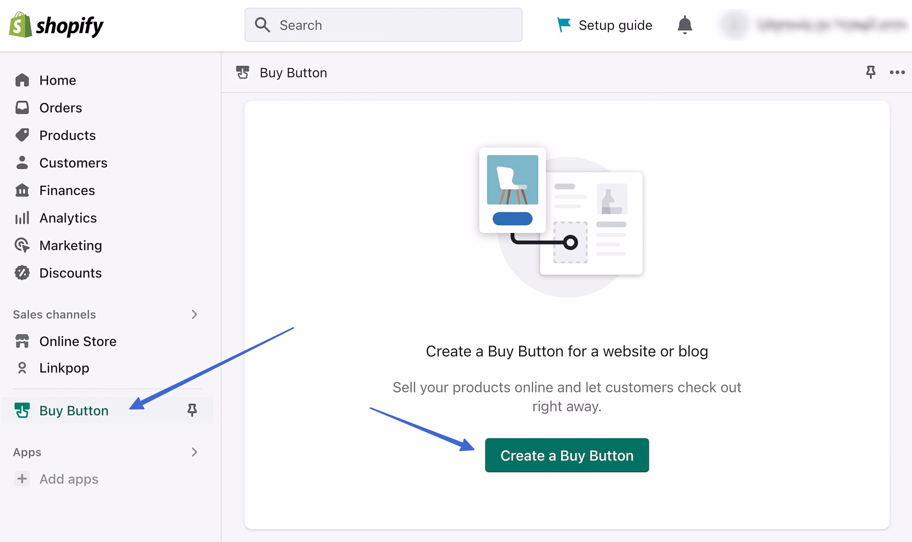 the create a buy button 