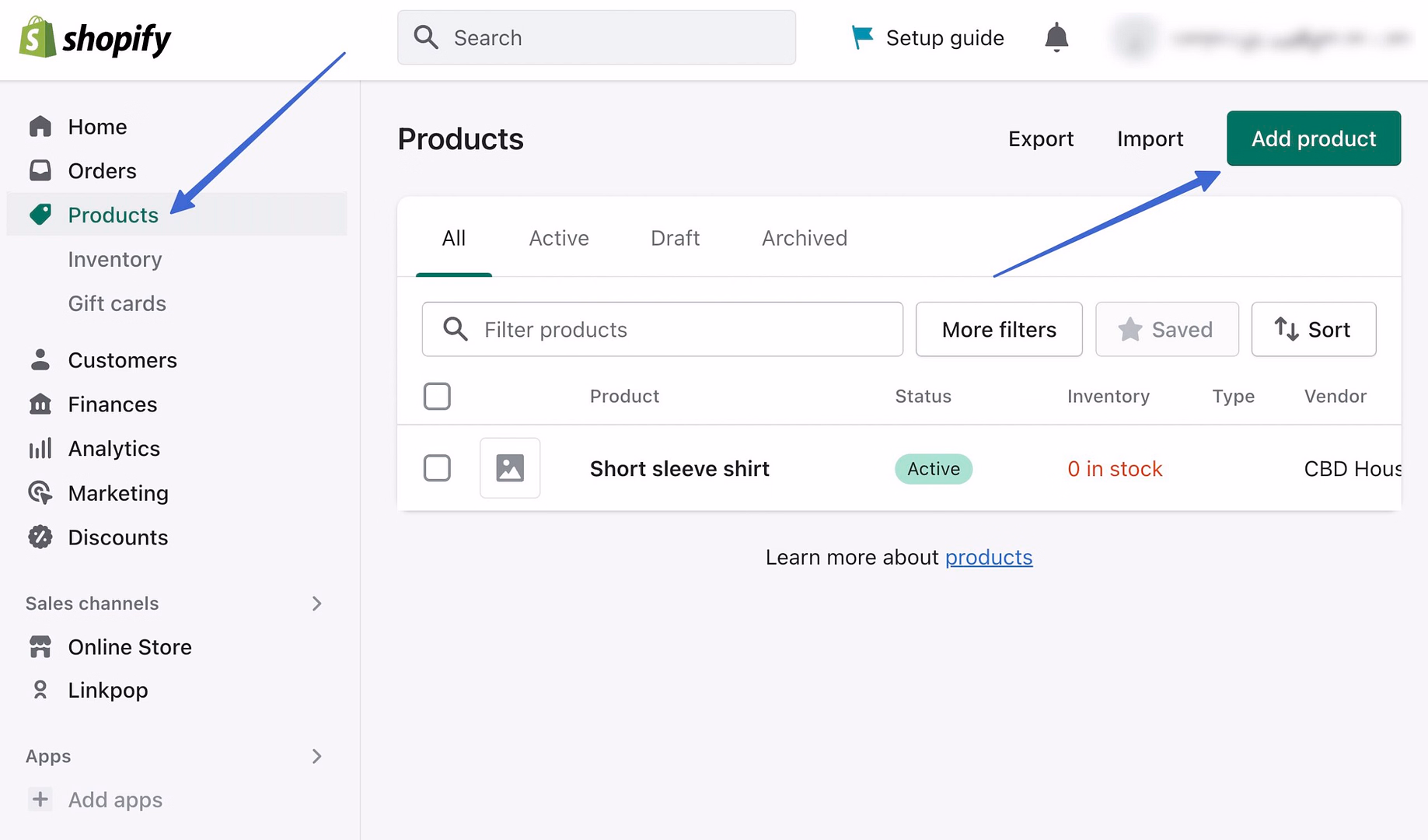 add a product for the Shopify WordPress integration 