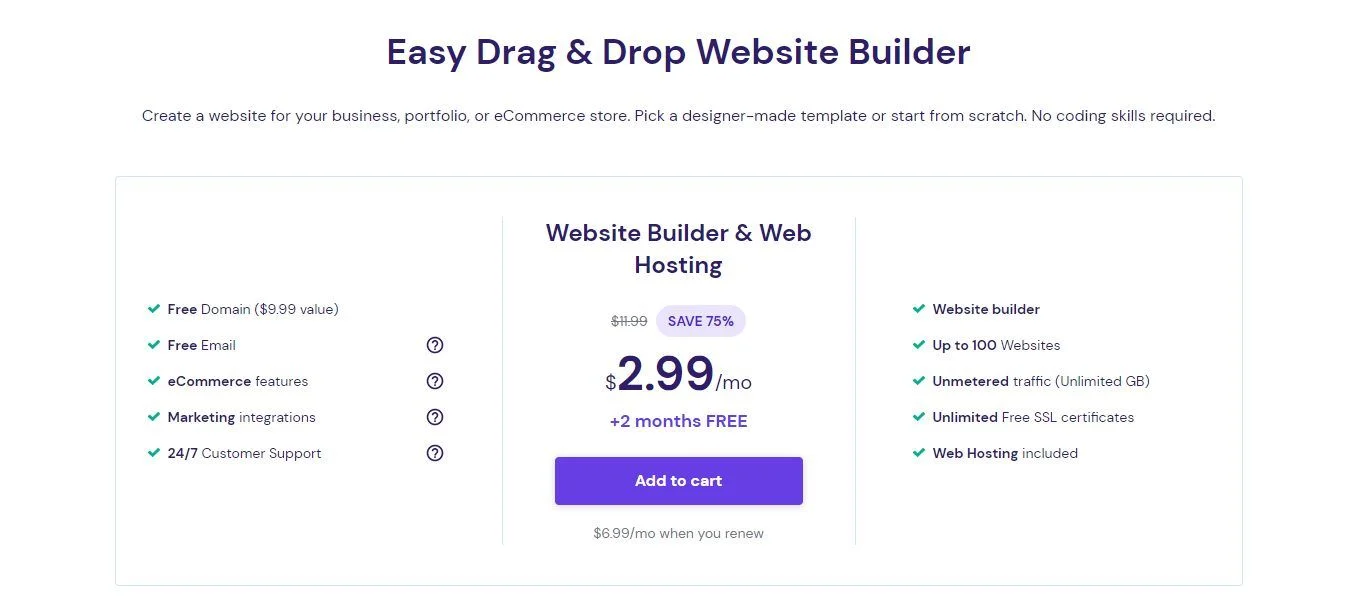 Hostinger Website Builder Plan