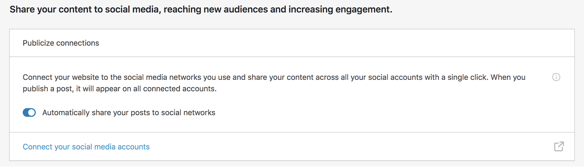Configuring Jetpack to automatically share your posts to social networks.
