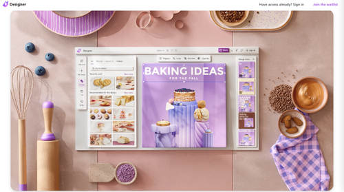 Screenshot of Microsoft Designer Screenshot of Microsoft Designer