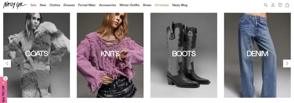 Nasty Gal online shopping site