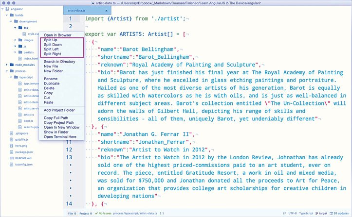 Navigation options: When you&rsquo;re opening new panes, use the file tree and one of these commands