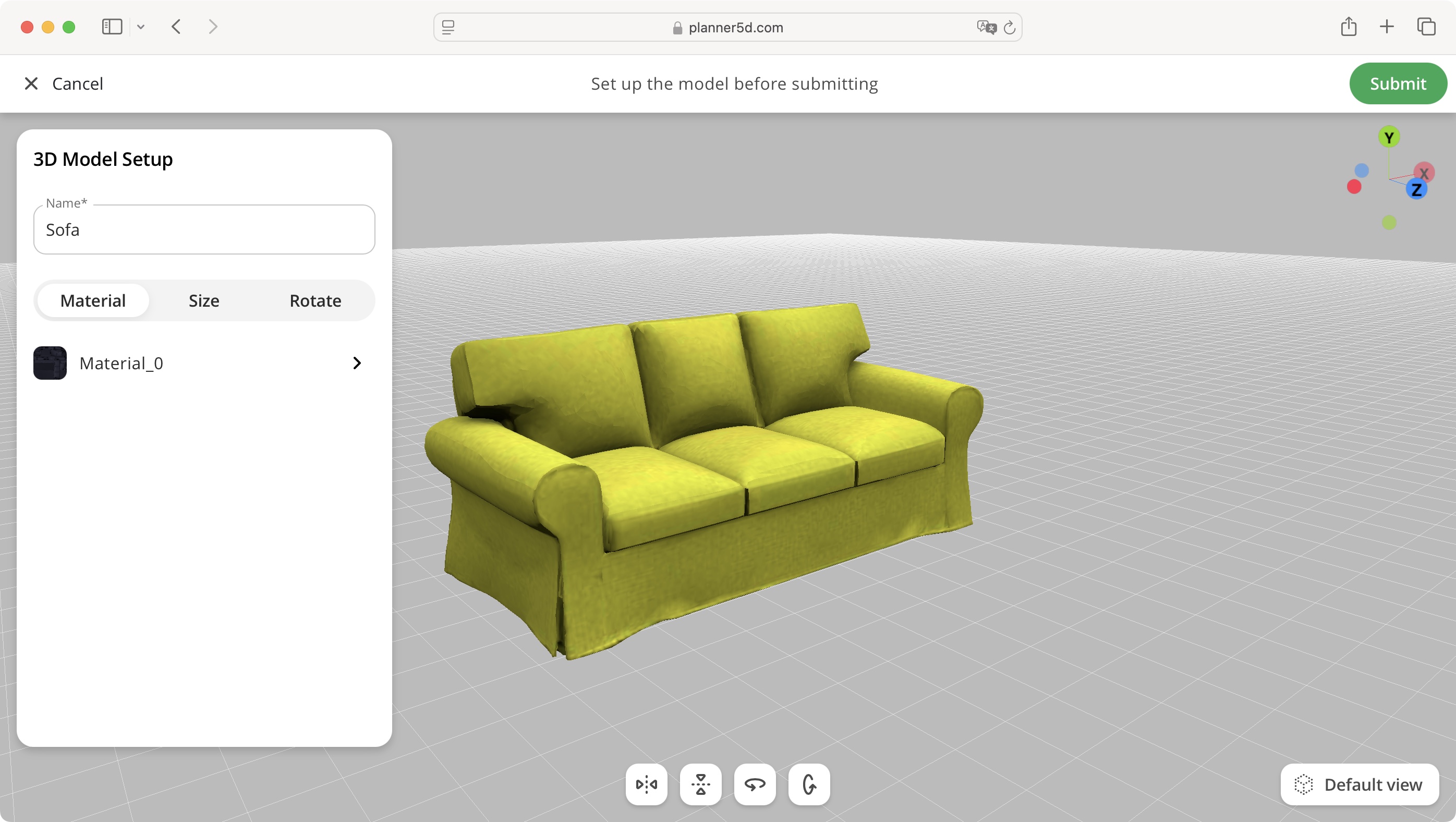 Planner 5D home design software during our review