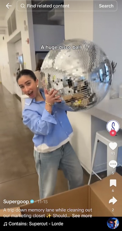 supergoop behind the scenes social media post