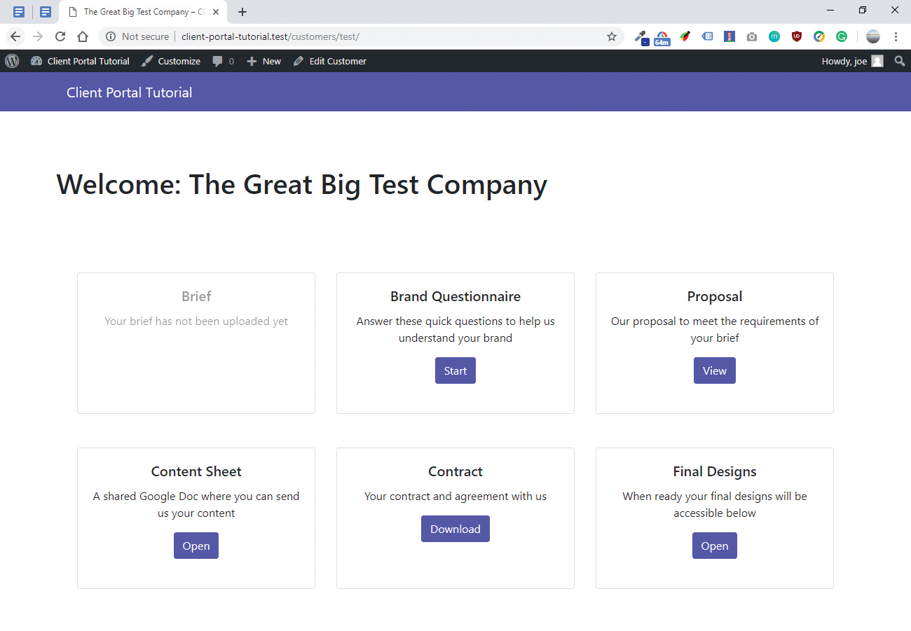 Build a client portal with WordPress: Handle errors for any missing data
