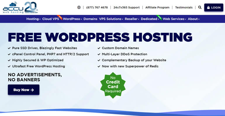 Accuweb Free Hosting for WordPress