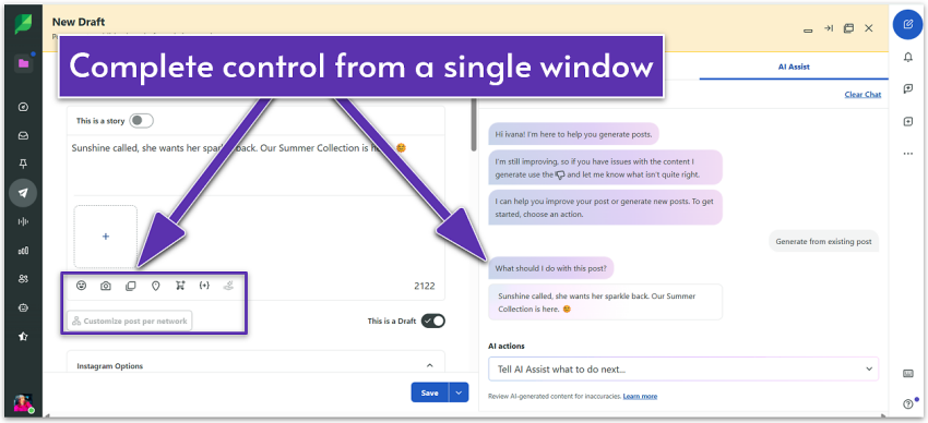 View of Sprout Social's scheduling tab.