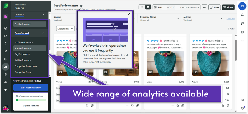 inside Social Sprout's Reports interface.