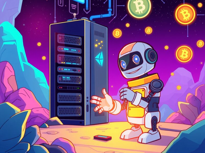 Bitcoin World system maintenance illustrated as a friendly robot upgrading a glowing server for better crypto services.