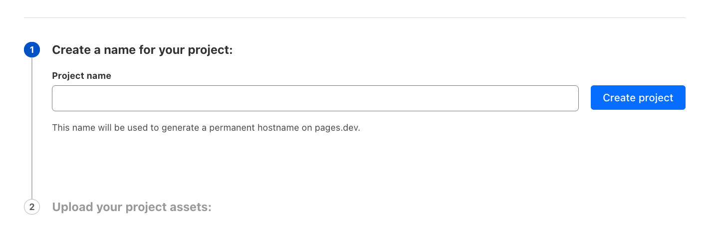 cloudflare create project