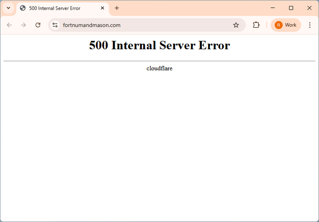 Web page showing a server error during Cloudflare outage Web page showing a server error during Cloudflare outage