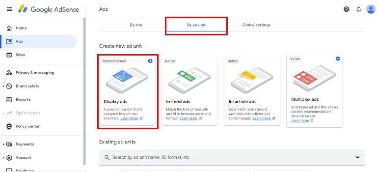 Create Display Ads Place in WordPress
