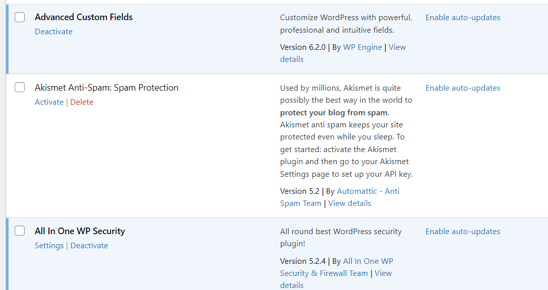 Enabling auto updates for plugins in WordPress.