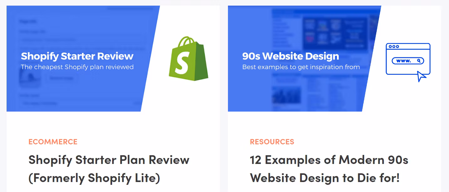 Examples of featured images in WordPress.