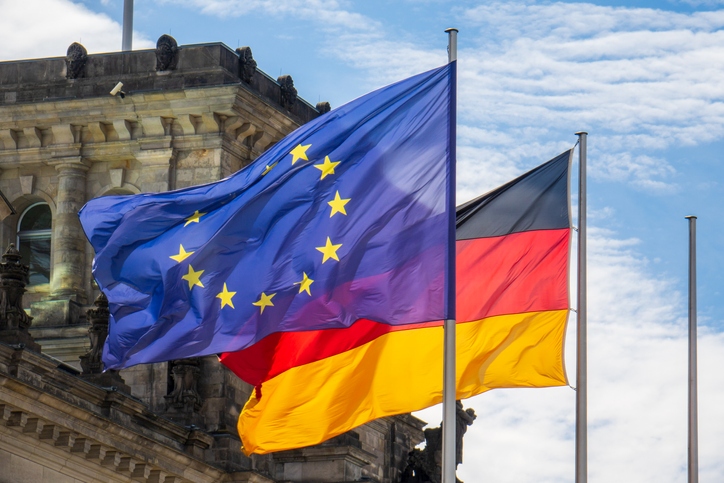 german flag and european flag