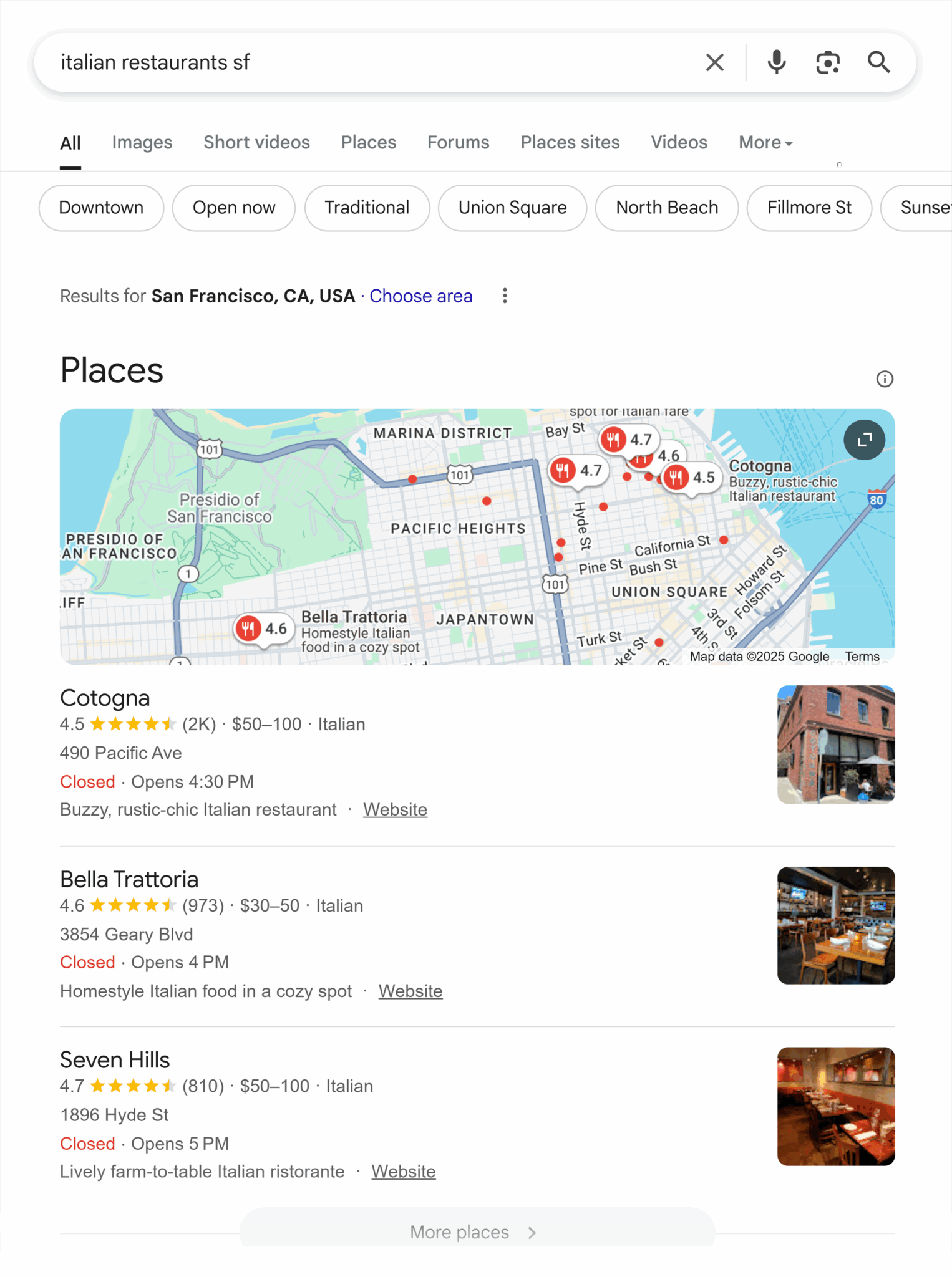 Google Serp Italian Restaurants Sf Scaled