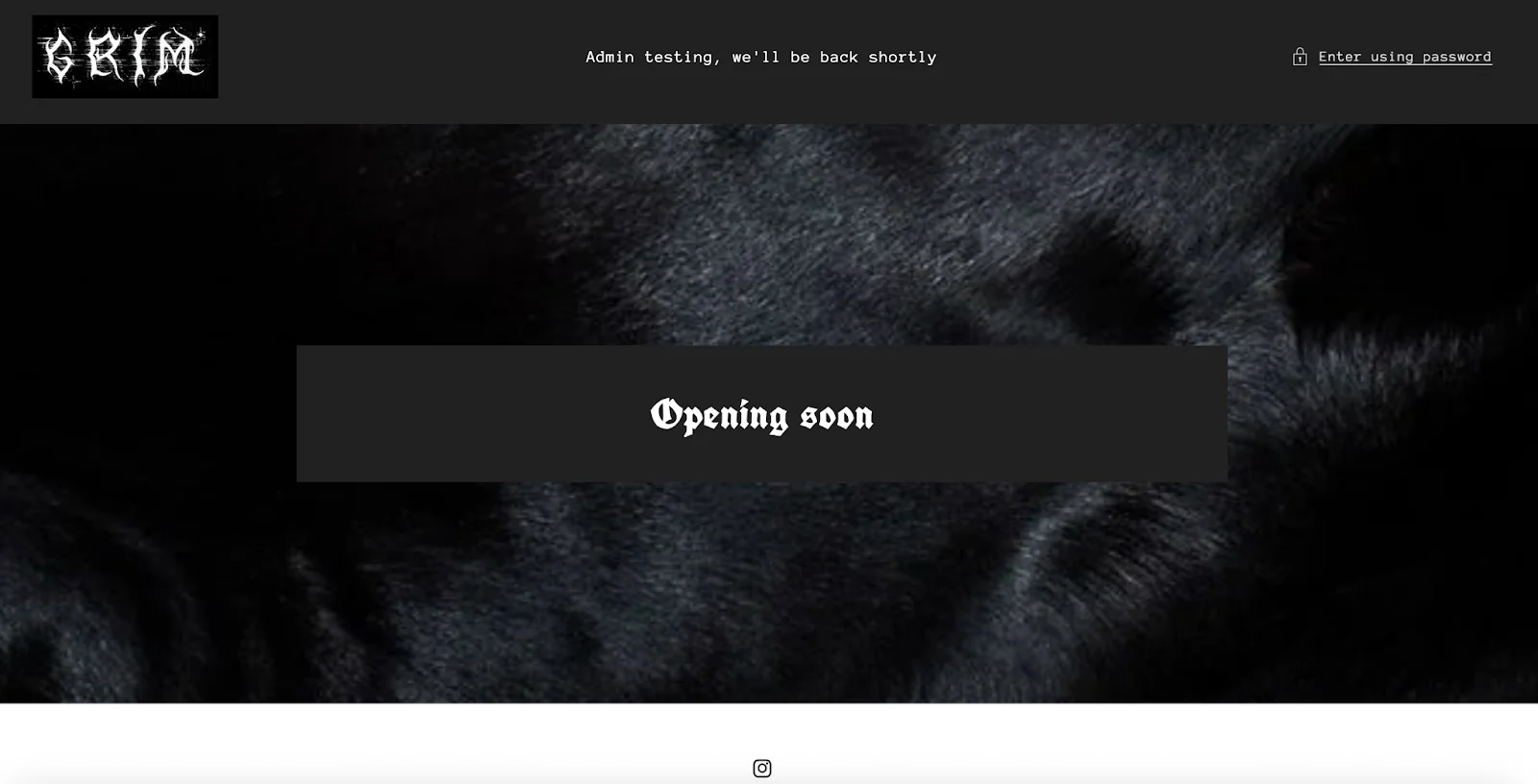 GRIM 'Opening Soon' page