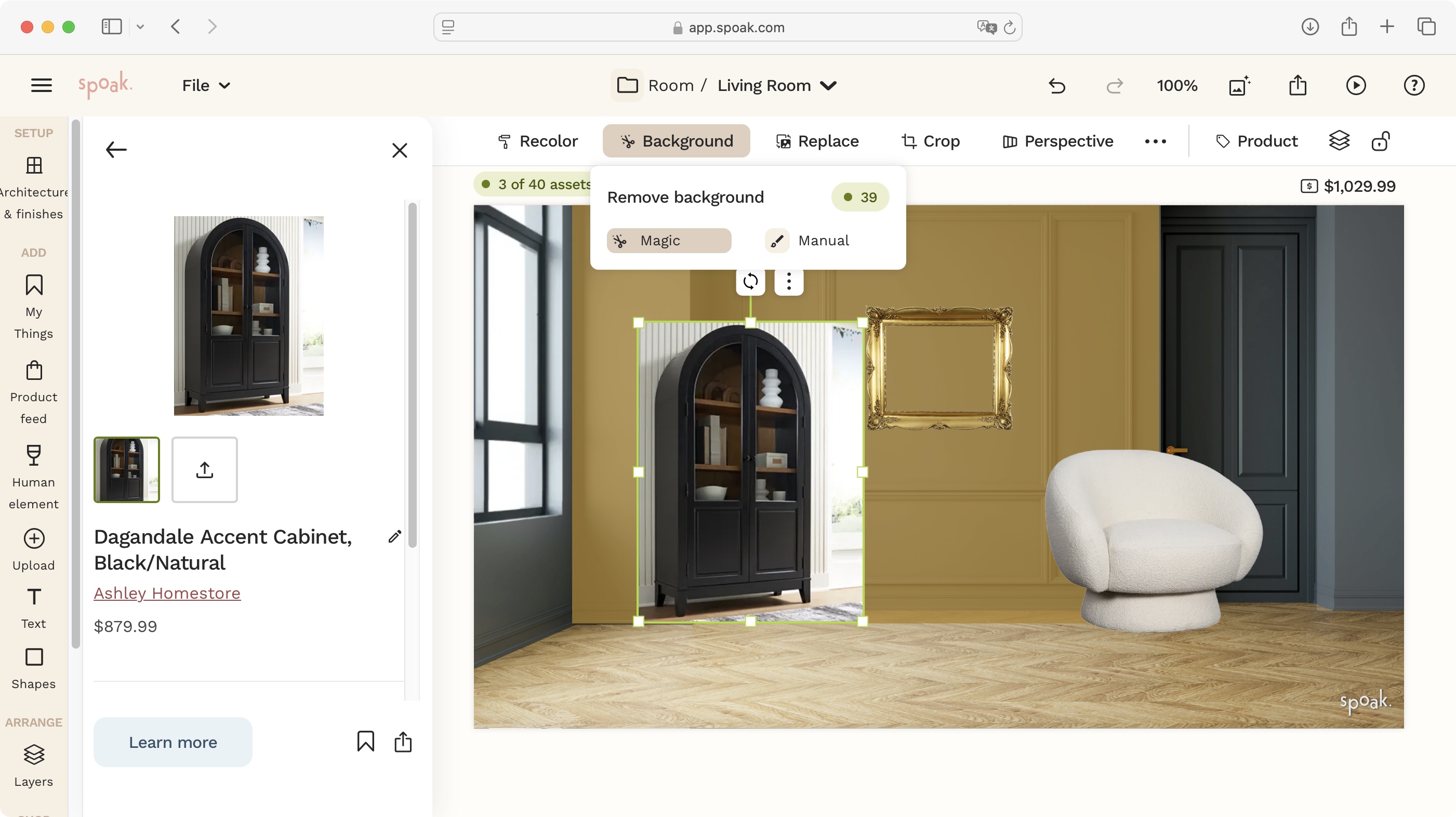 Home design tool Spoak during our review