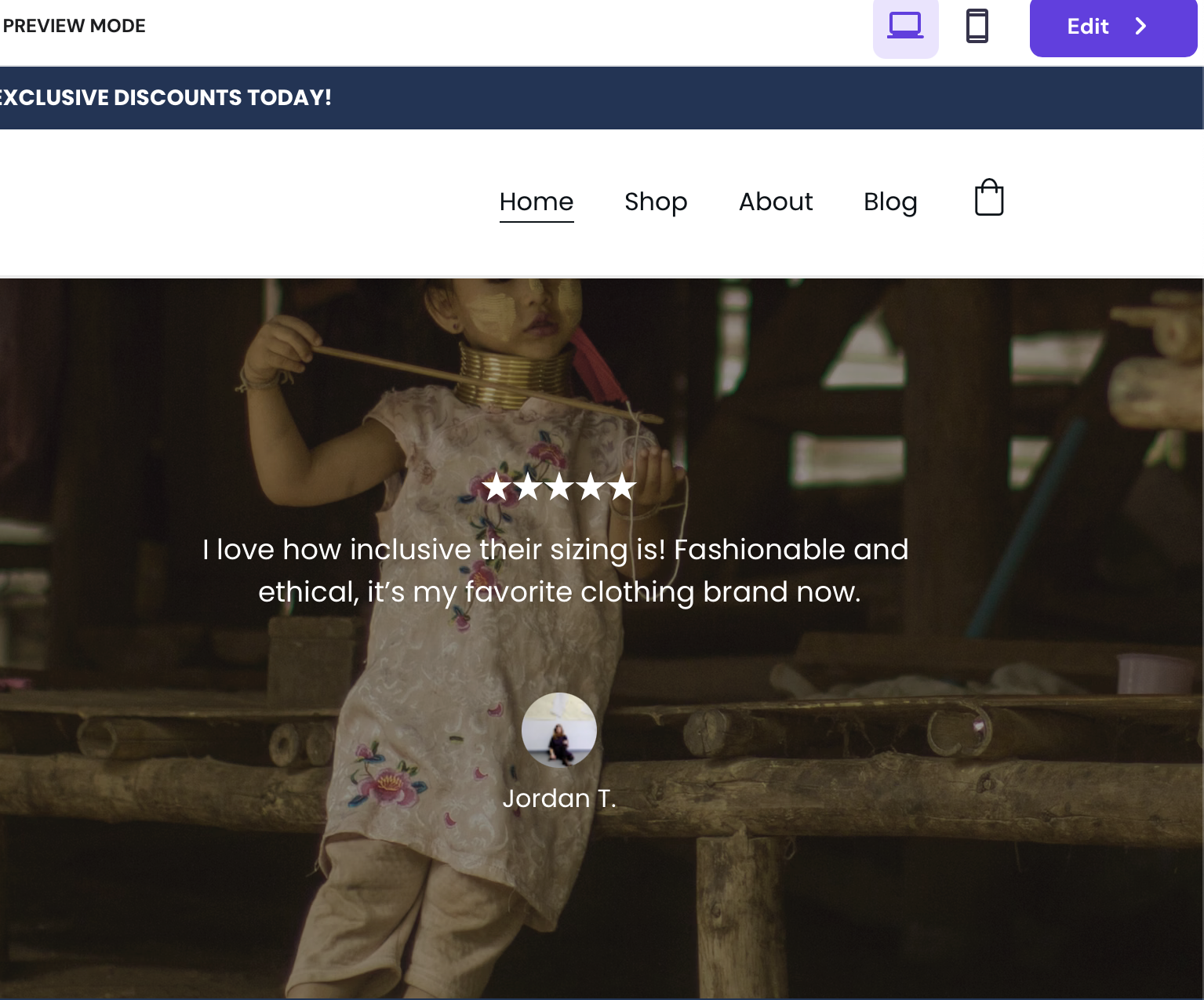 Hostinger AI-generated fake 5-star reviews for All About Cookies test website