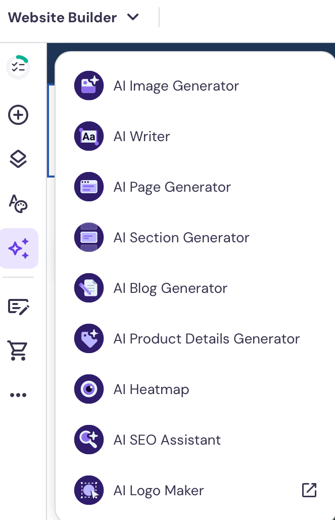 Screenshot of Hostinger's robust AI tools for All About Cookies test website