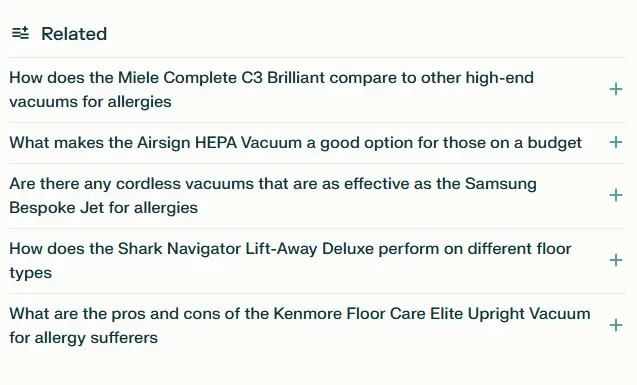 Related searches Perplexity.ai