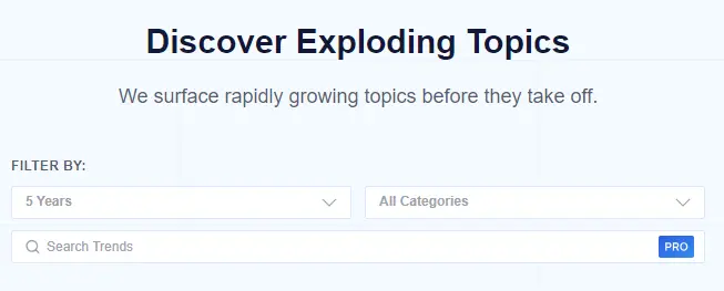Exploding Topics trends tool 