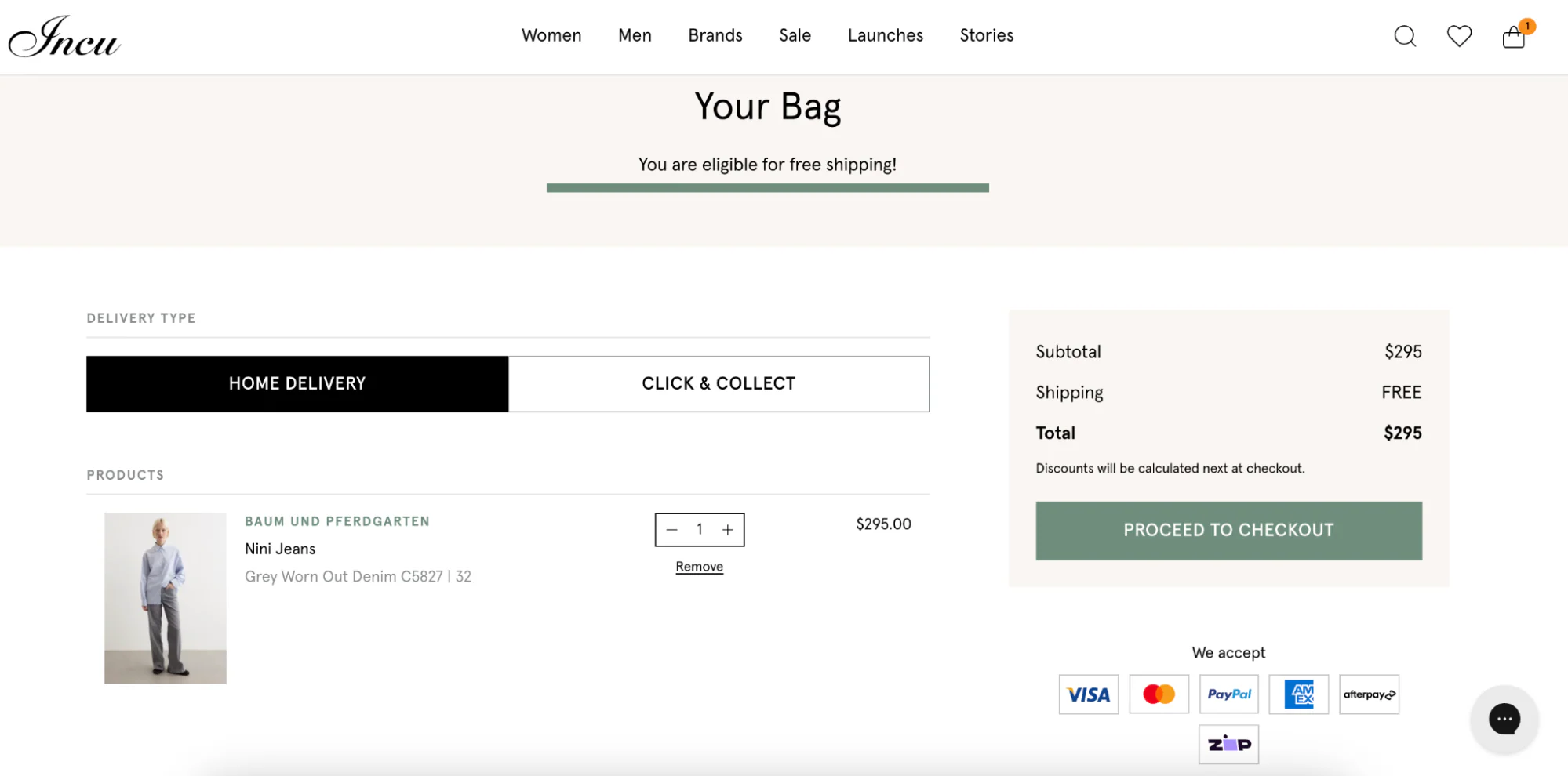 Incu's cart's screenshot.