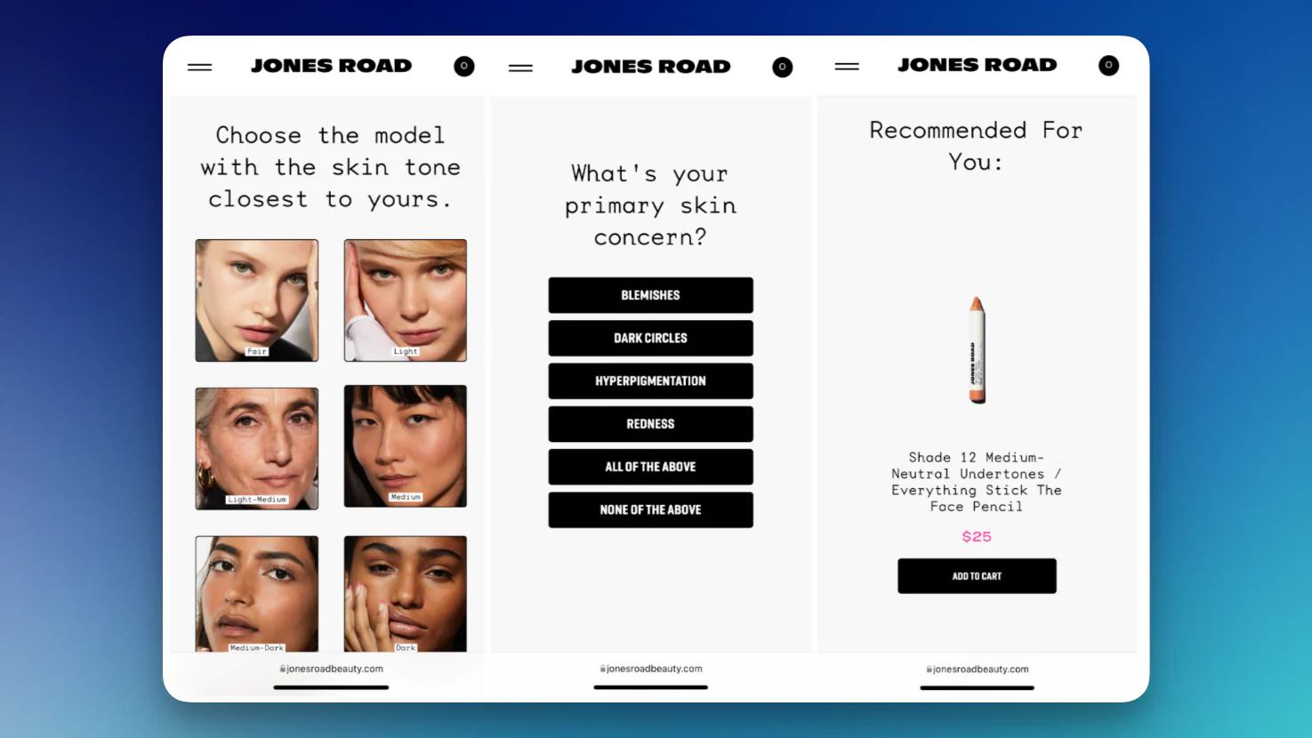 Image of Jones Road's mobile quiz