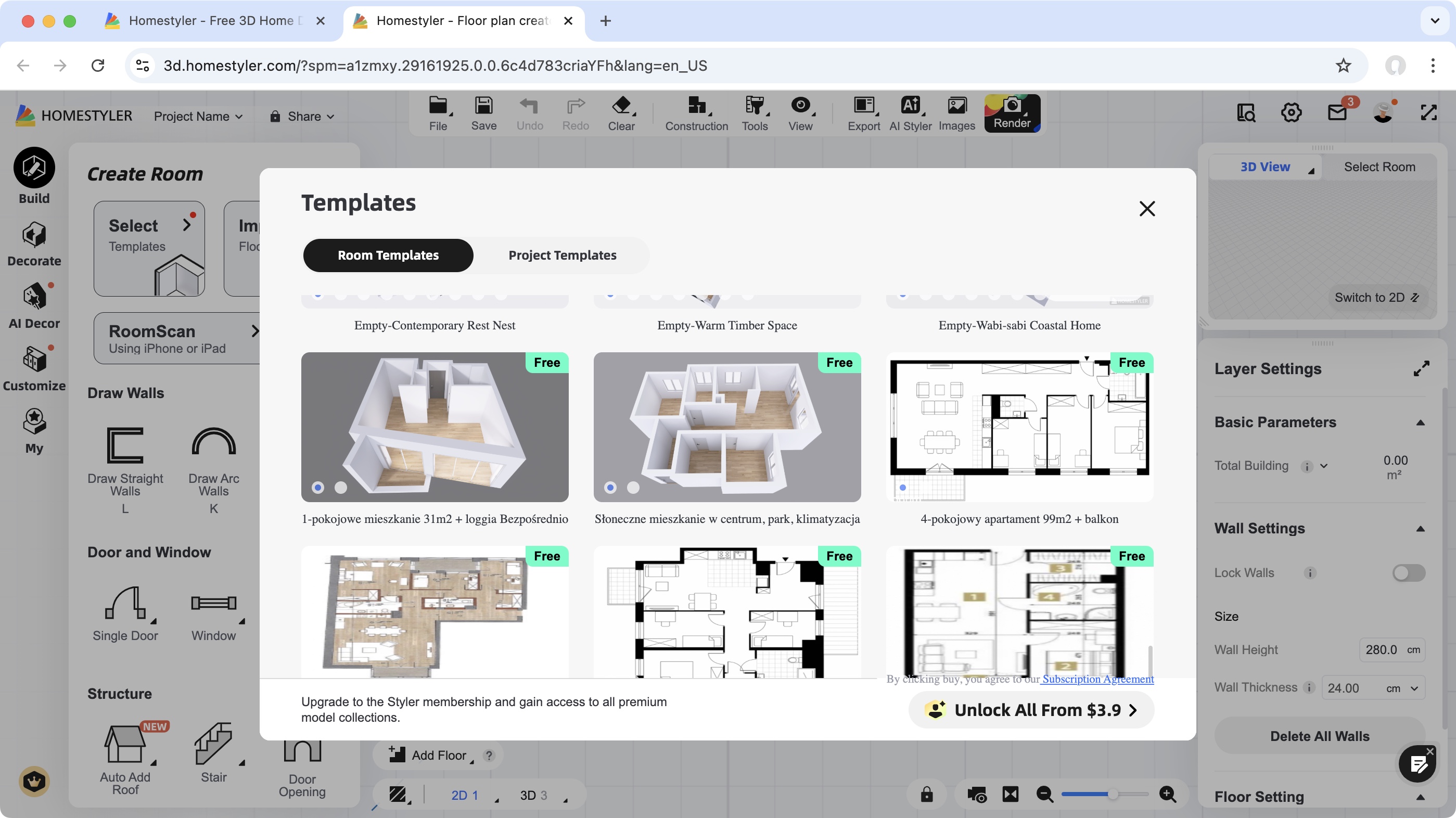 Homestyler during our review