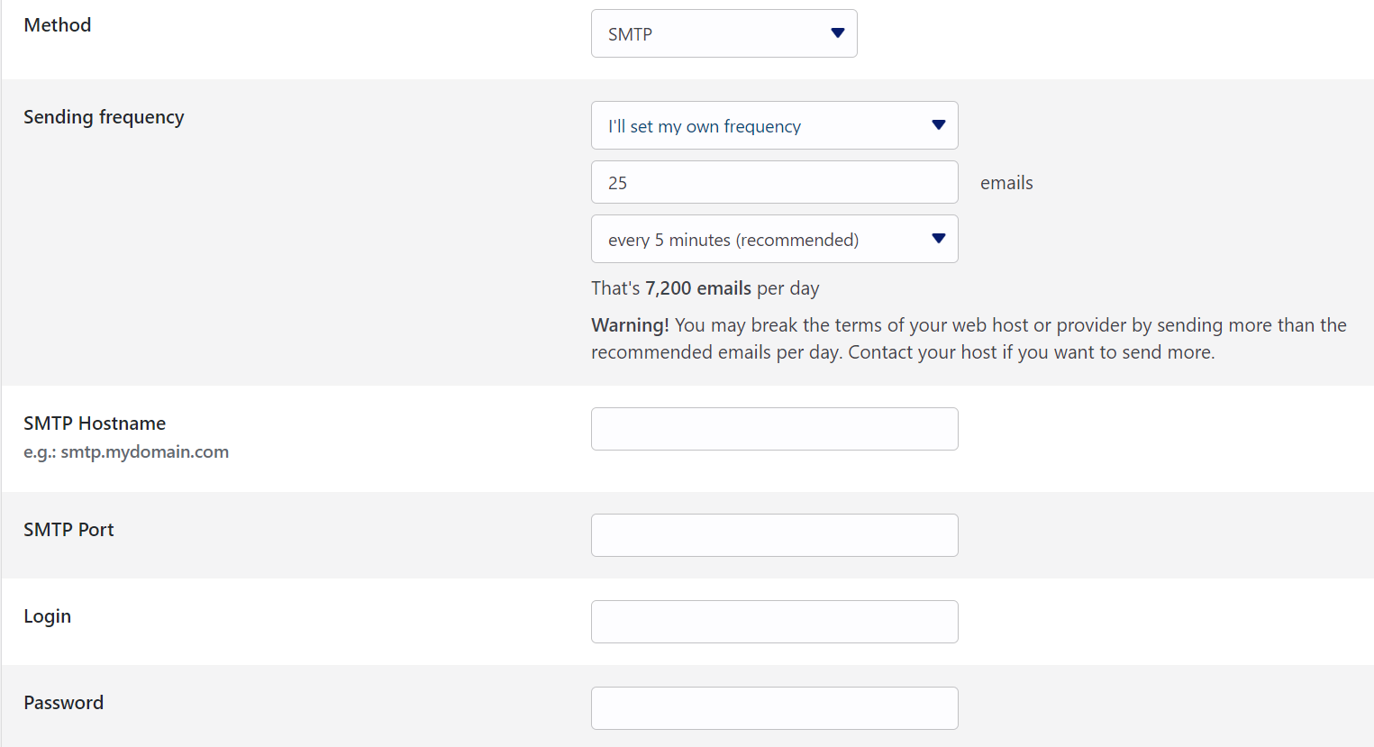 Configuring your email provider.