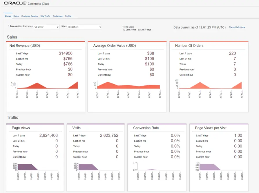 Oracle Commerce Analytics example