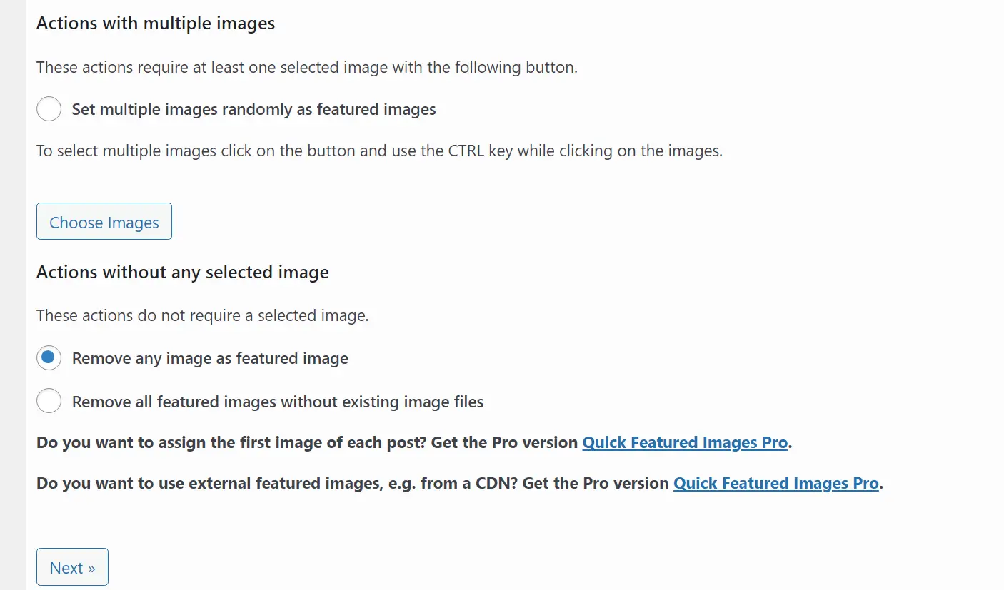 Remove featured images in WordPress.