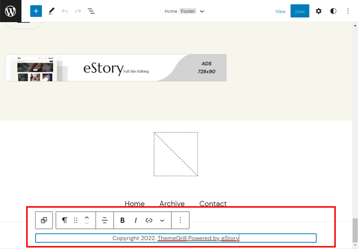 Remove Theme Name from WordPress Footer Using eStory