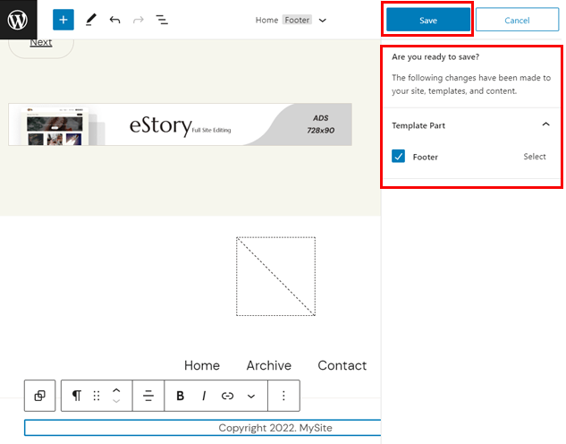 Save Button and Dialog Box