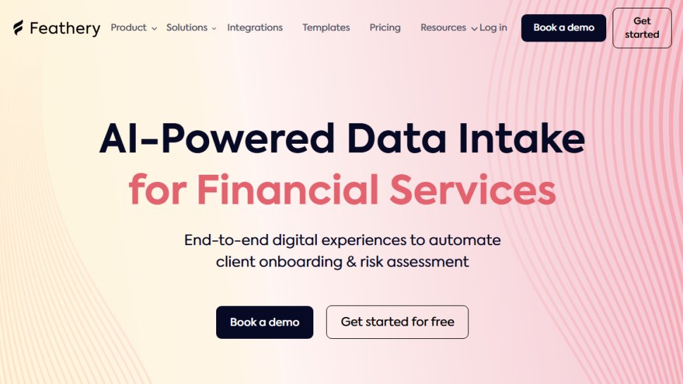 Website screenshot of Feathery (August, 2025)