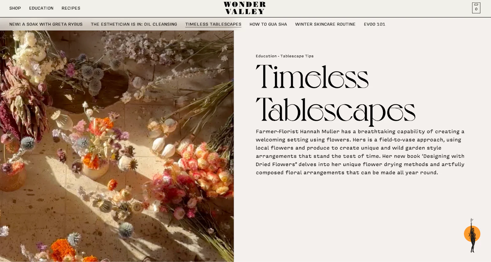 Wonder Valley blog post on timeliness tablescapes with romantic lighting on floral arrangements.