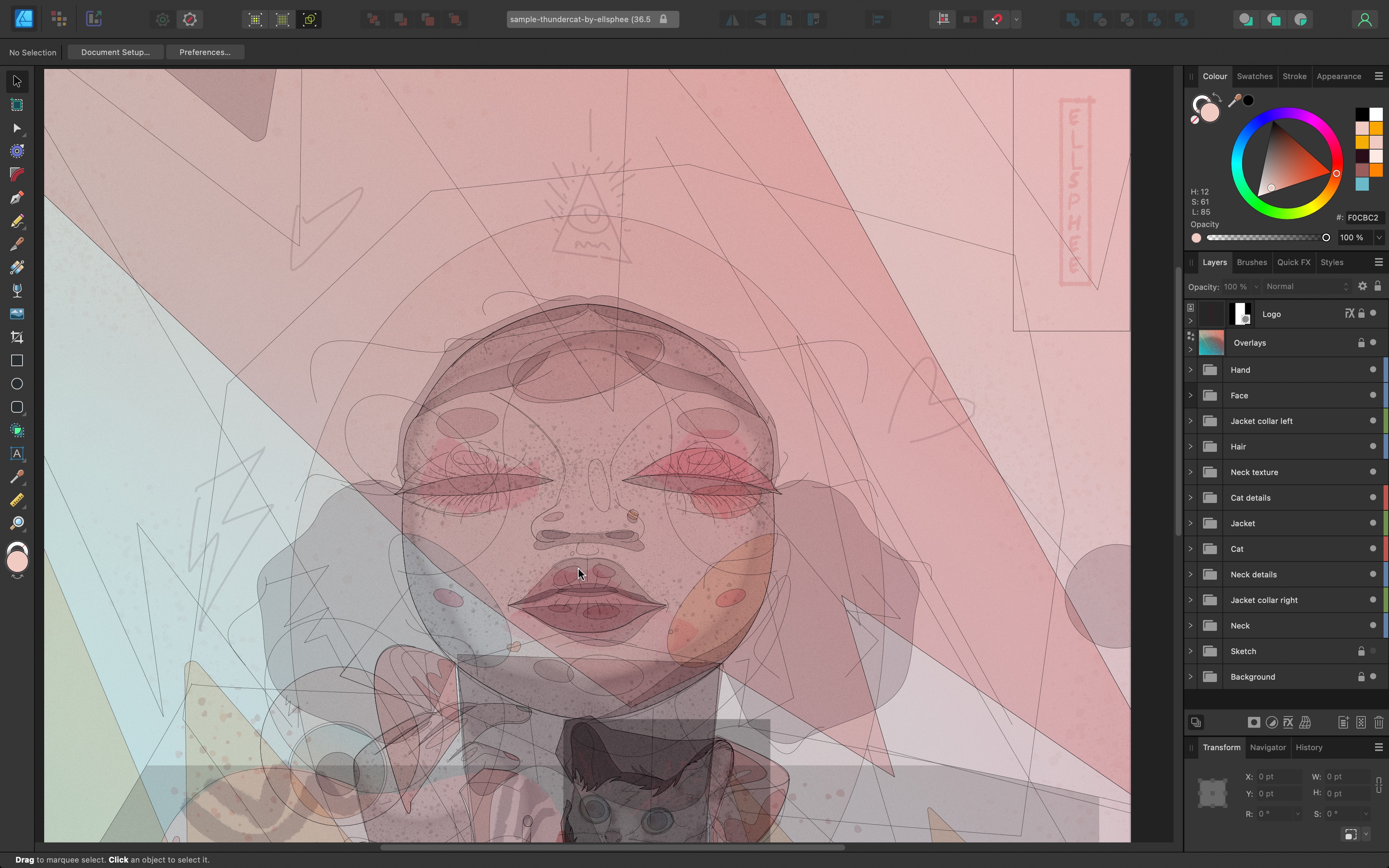 Screenshot of graphic design software Affinity Designer 2