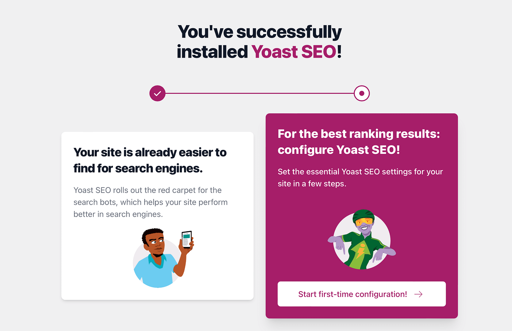 How to use Yoast SEO by starting with the configuration wizard.