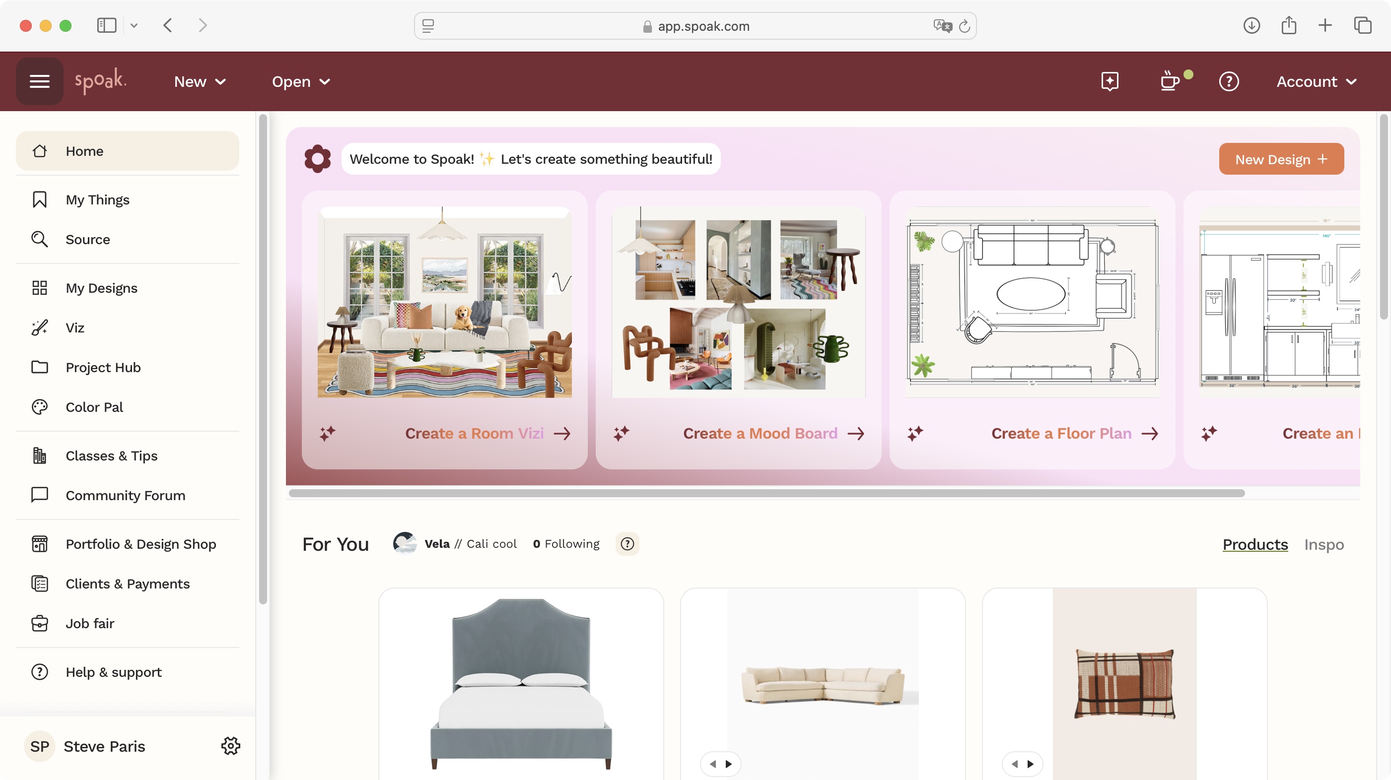 Home design tool Spoak during our review