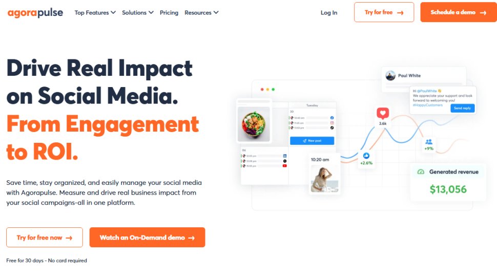 Website screenshot of Agorapulse (November, 2025)