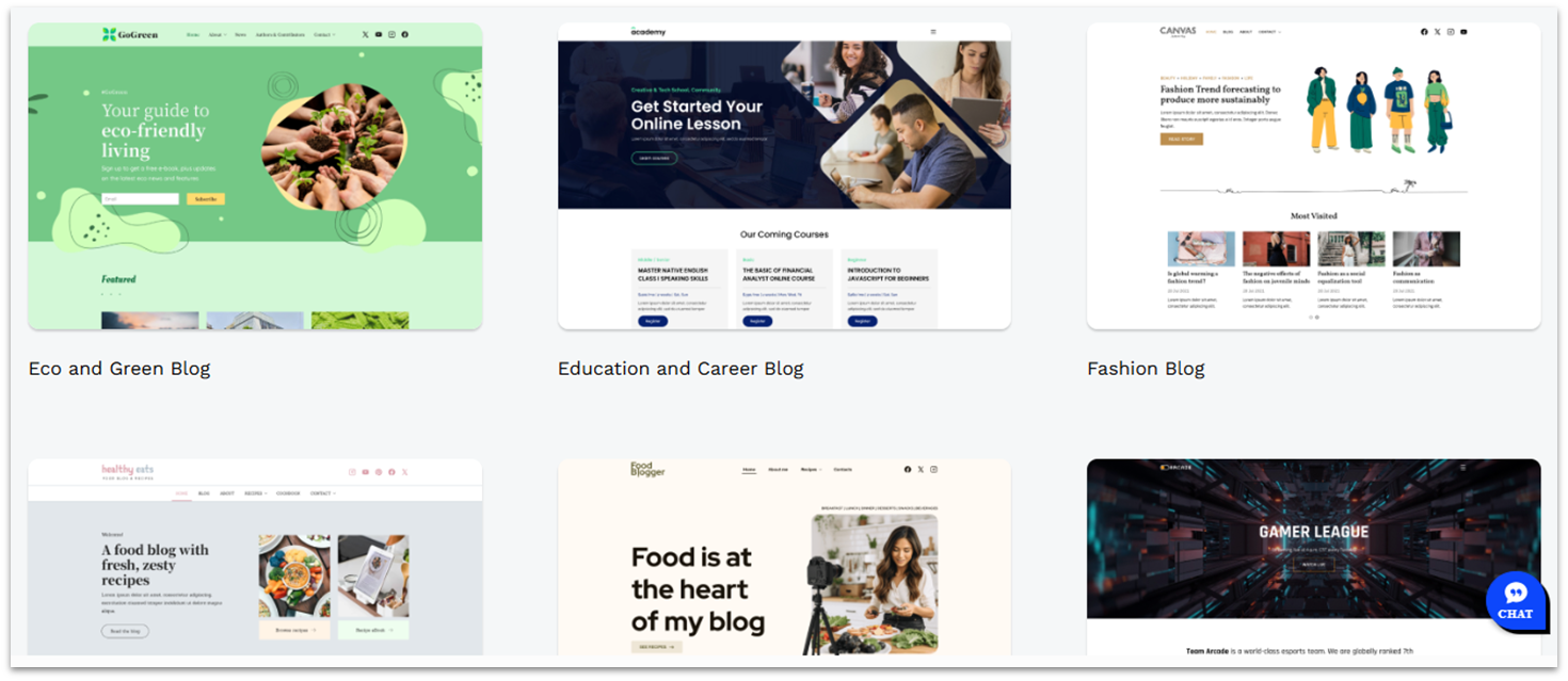 Homepage of Network Solutions' blog template